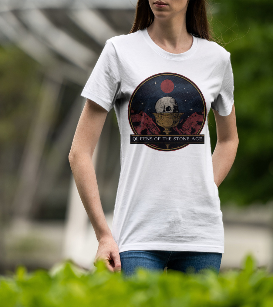 Queens Of The Stone Age Skull Goblet Moon Desert T-Shirt