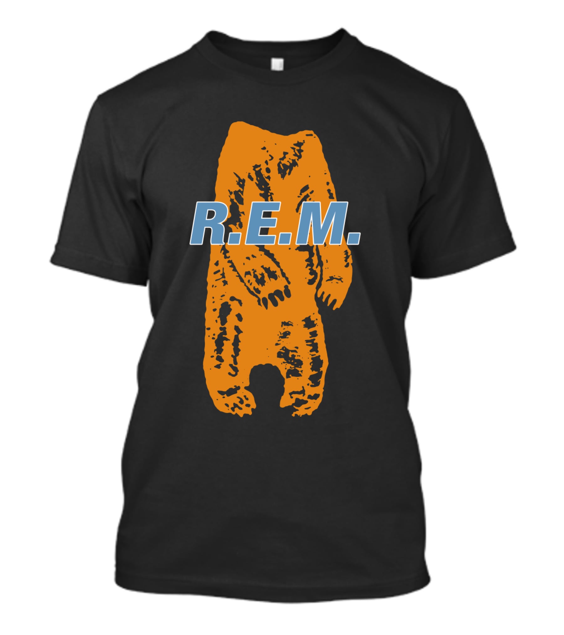 R.E.M. Orange Bear Motif T-Shirt