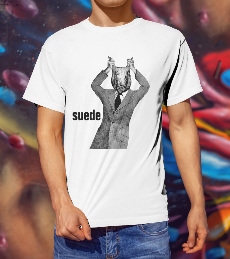 Suede Pig Head Suit Man Artwork Sde T-Shirt