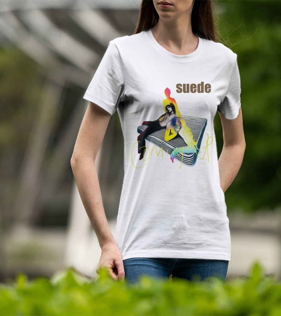 Suede Coming Up Album Cover Sde 06 Multicolored Figures On Mattress T-Shirt