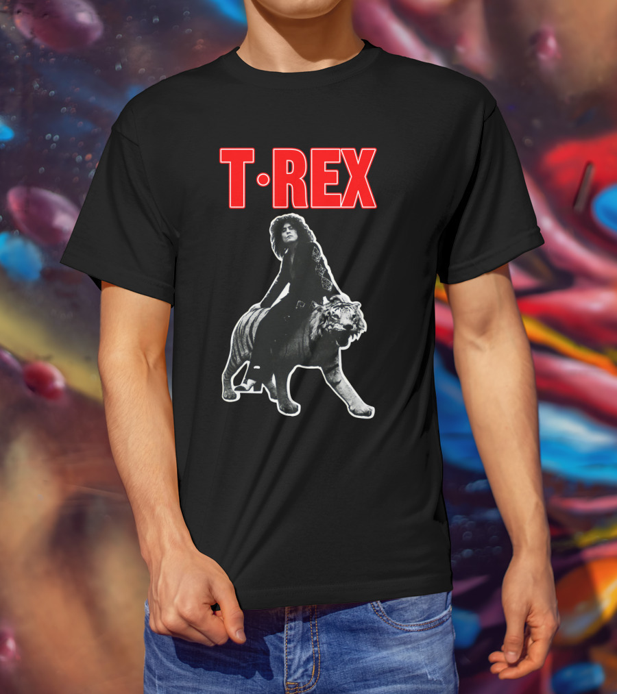 T. Rex Iconic Rock Legend Riding Tiger T-Shirt