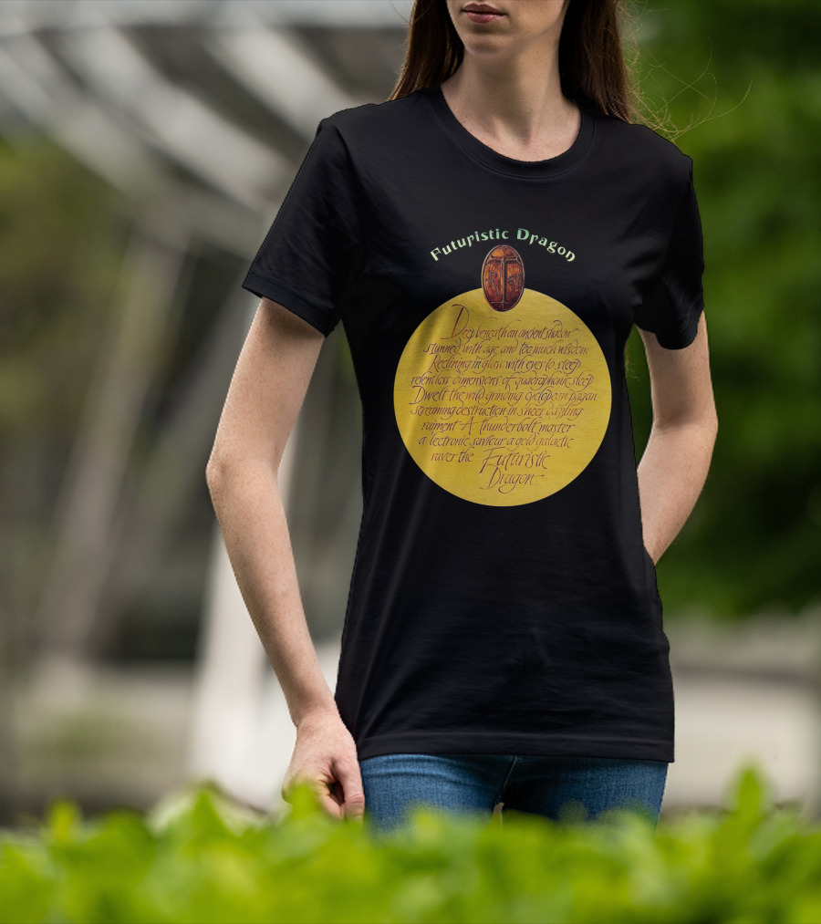Futuristic Dragon Ancient Steed Thunderbolt Monster Galactic Raver T-Shirt