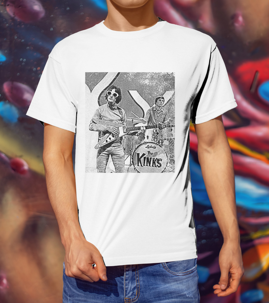 The Kinks Vintage Band Photo Performance With Ludwig Drum Kit T-Shirt