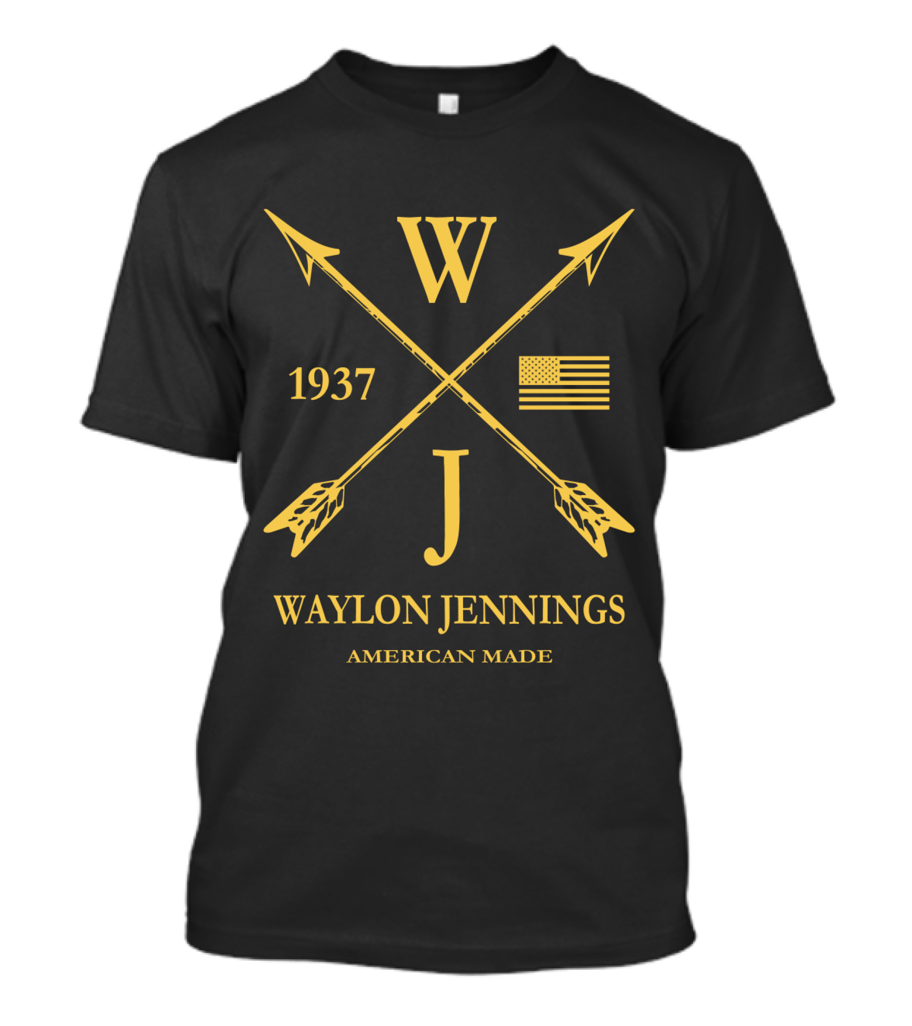 Waylon Jennings American Made 1937 Flag Arrows T-Shirt