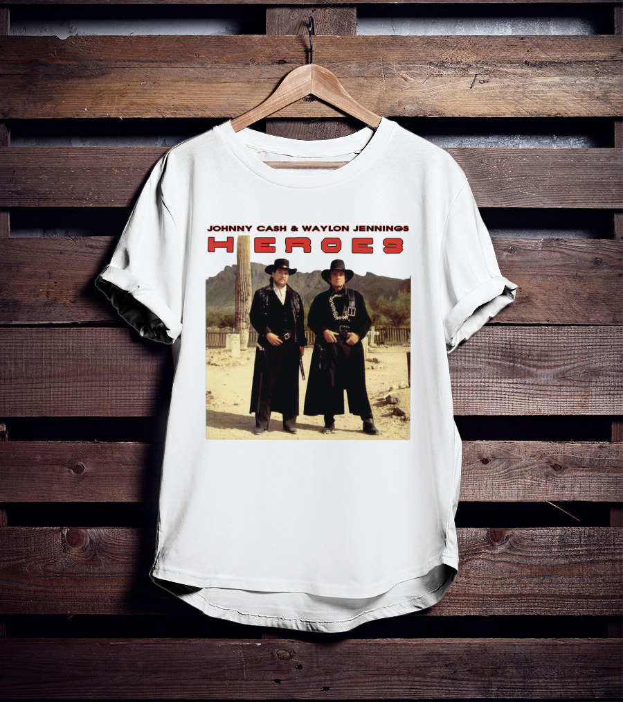 Johnny Cash & Waylon Jennings Heroes Desert Scene T-Shirt