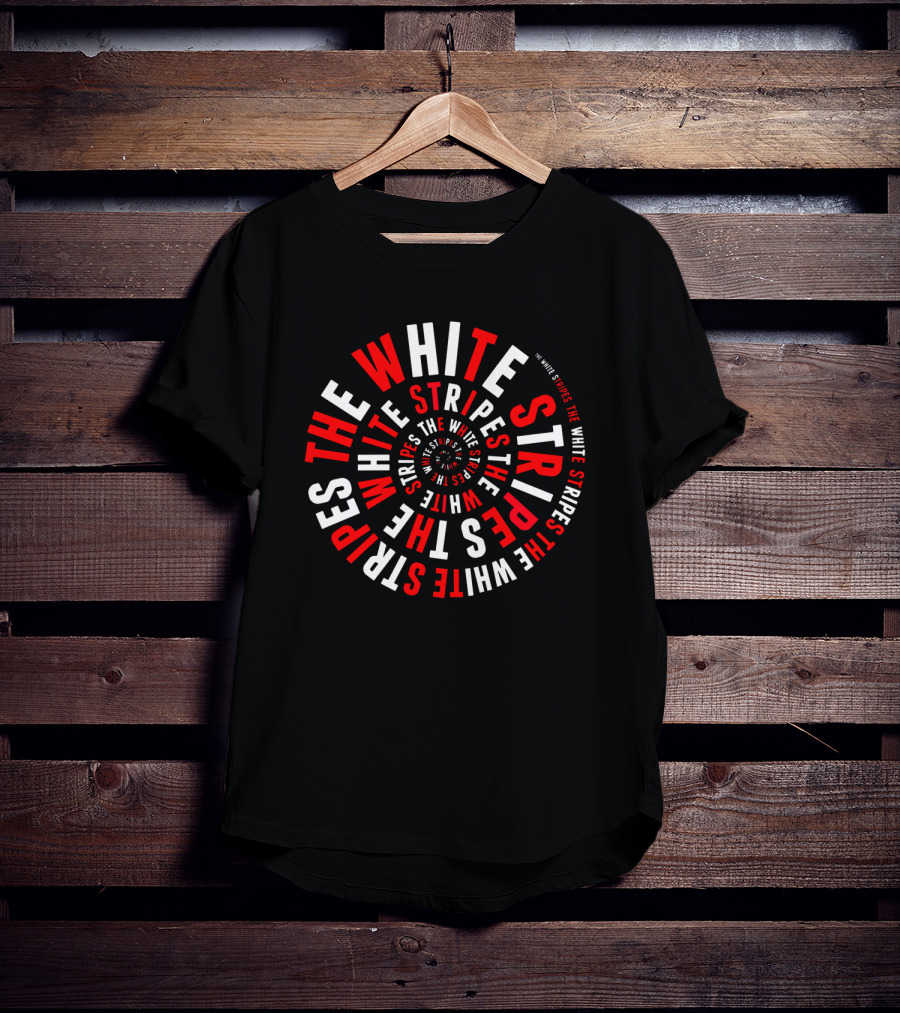 The White Stripes Spiral Text Optical Illusion T-Shirt