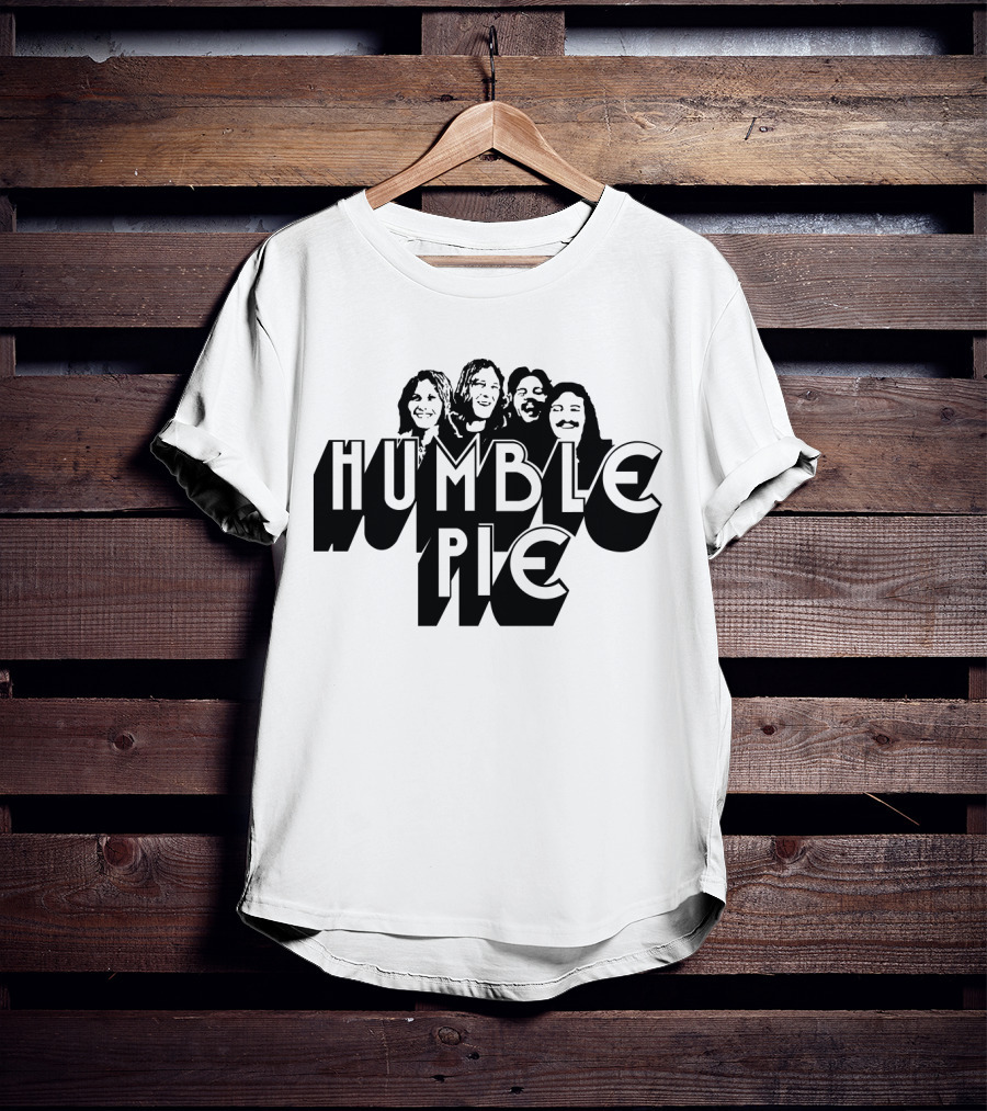 Humble Pie Band Members Black And White Retro T-Shirt
