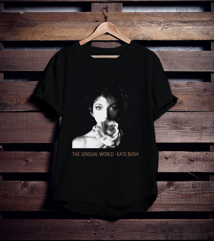 The Sensual World Kate Bush Flower Portrait Black And White T-Shirt