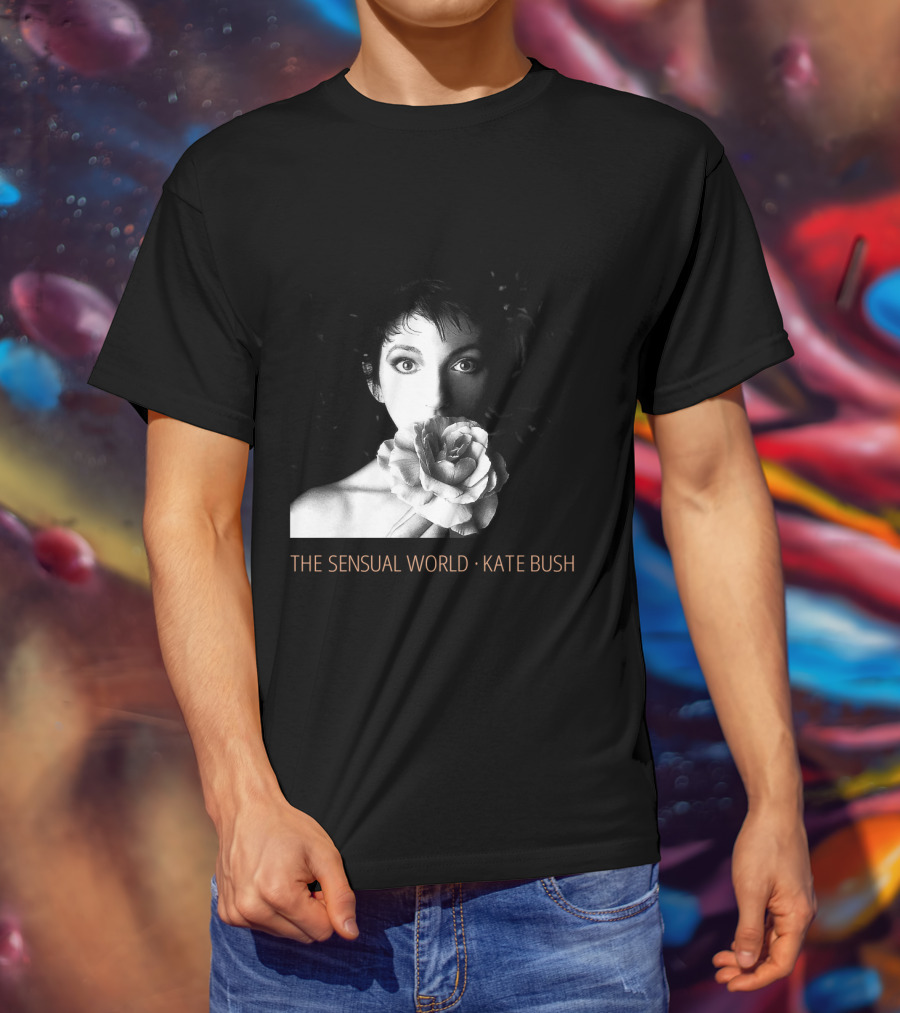 The Sensual World Kate Bush Flower Portrait Black And White T-Shirt
