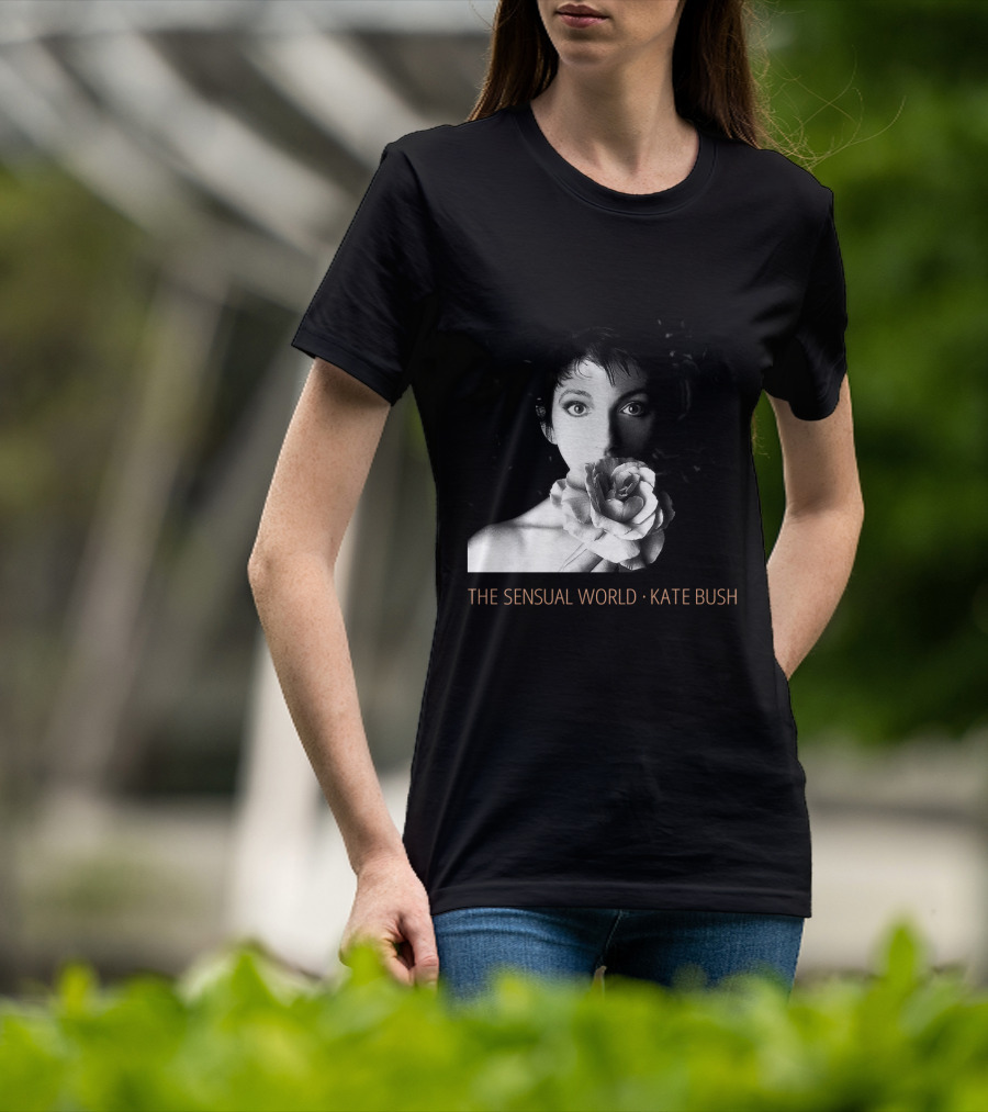 The Sensual World Kate Bush Flower Portrait Black And White T-Shirt