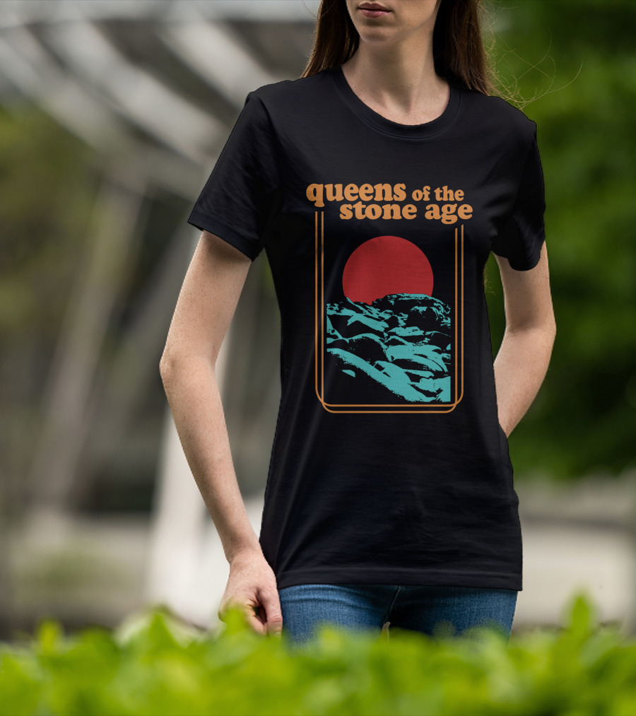 Queens Of The Stone Age Red Sun Mountain Landscape T-Shirt