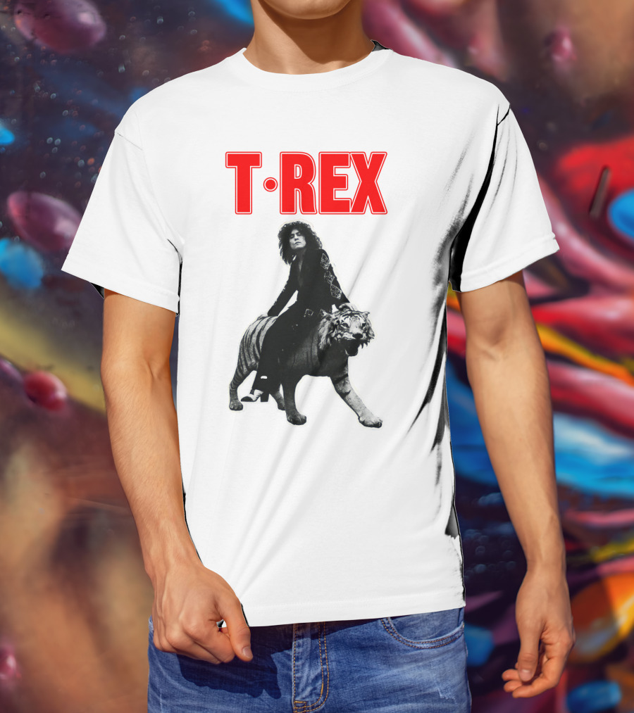 T-Rex Iconic Album Cover Art With Tiger T-Shirt