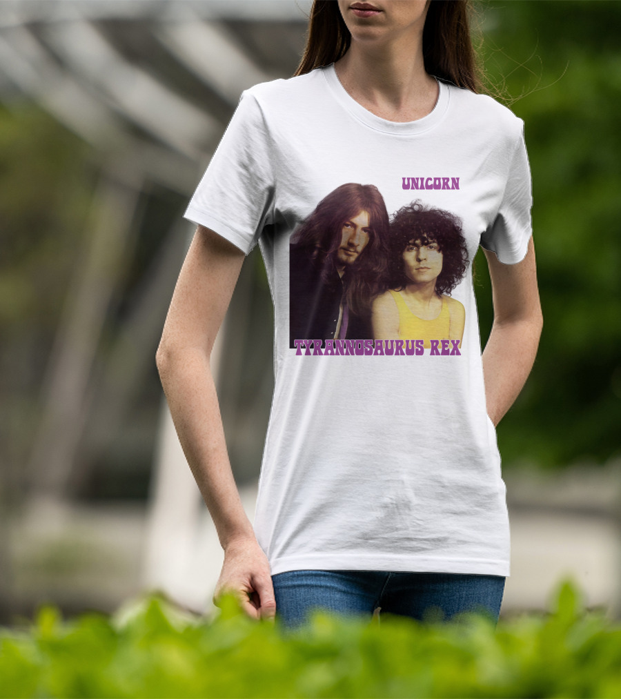 Unicorn Tyrannosaurus Rex Band Members Retro Photo T-Shirt