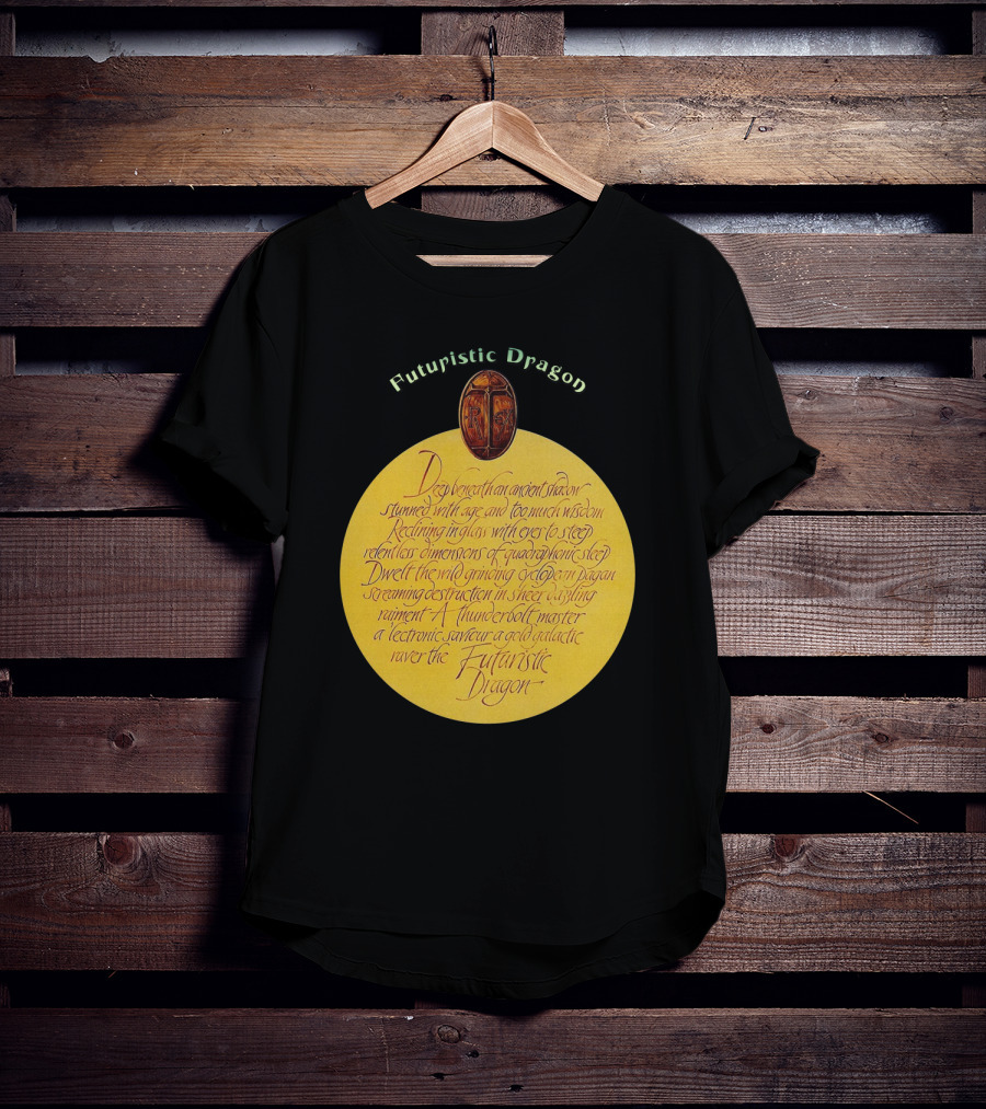 Futuristic Dragon Dwelling In Ancient Shadows With Thunderbolt Mastery T-Shirt