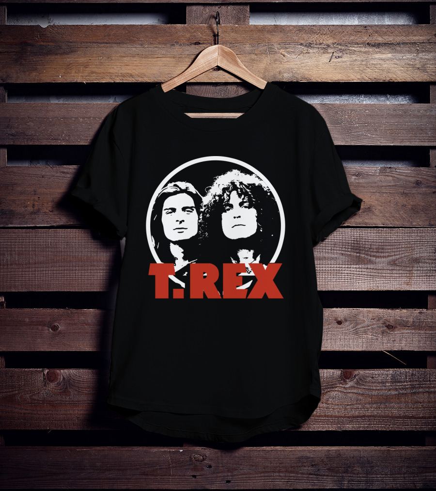T. Rex Band Graphic Portrait With Bold Red T-Shirt