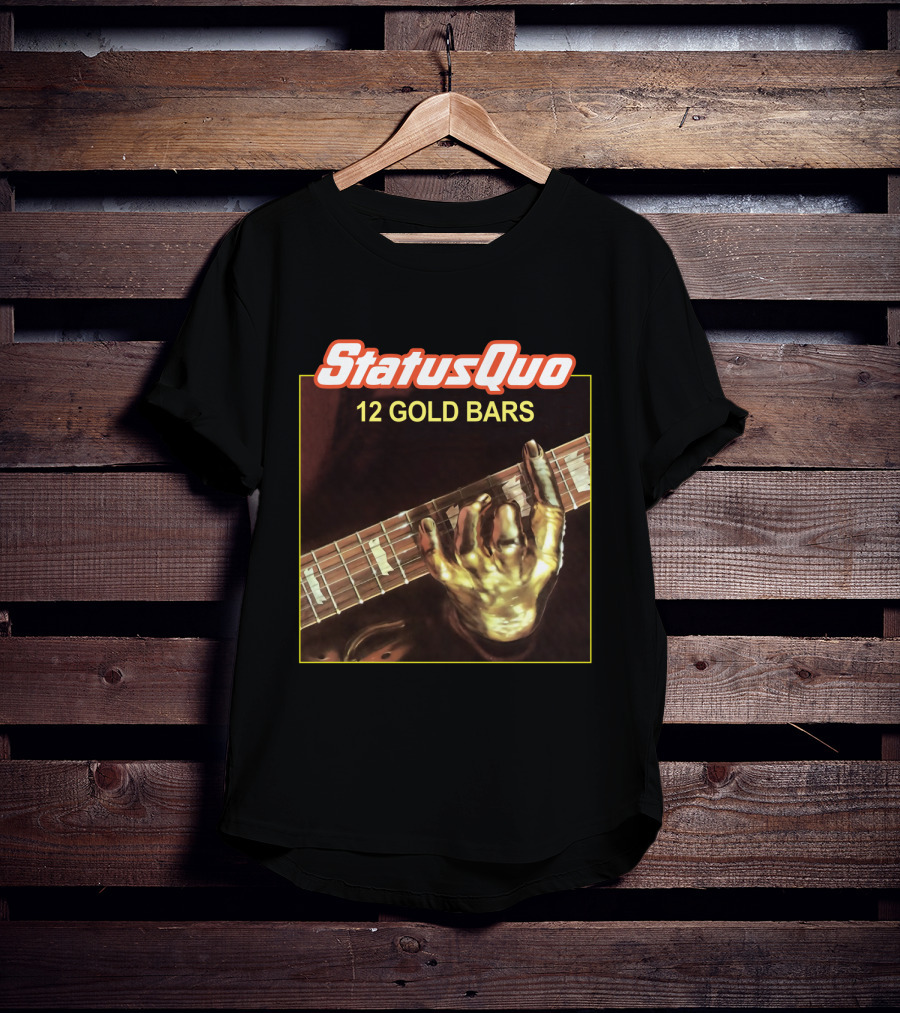 Status Quo 12 Gold Bars Album Cover T-Shirt