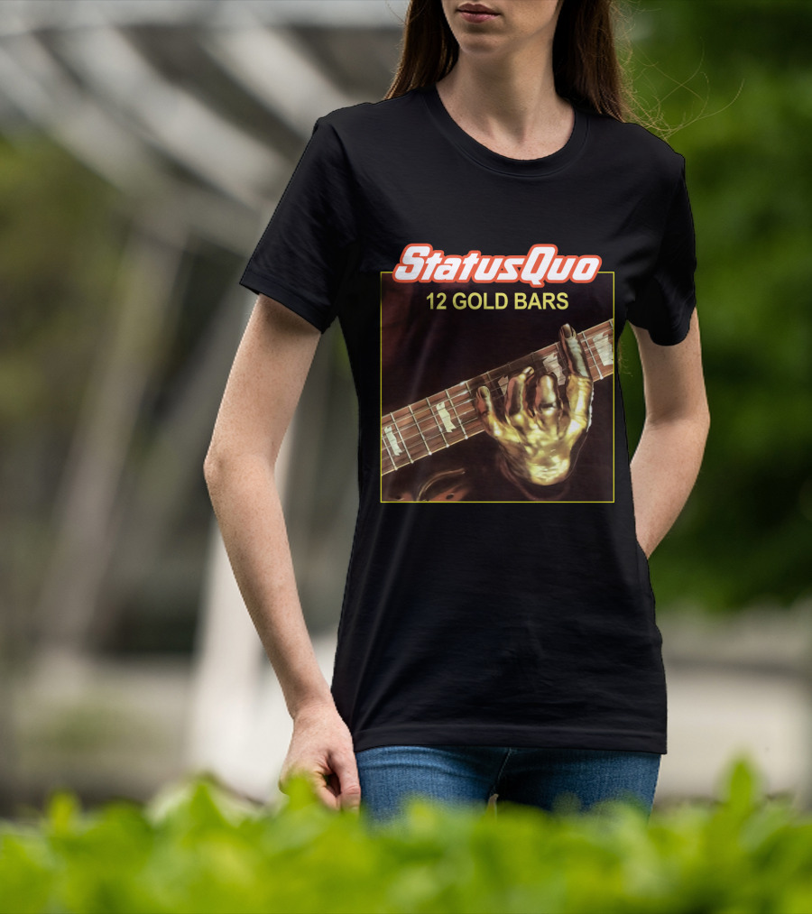 Status Quo 12 Gold Bars Album Cover T-Shirt