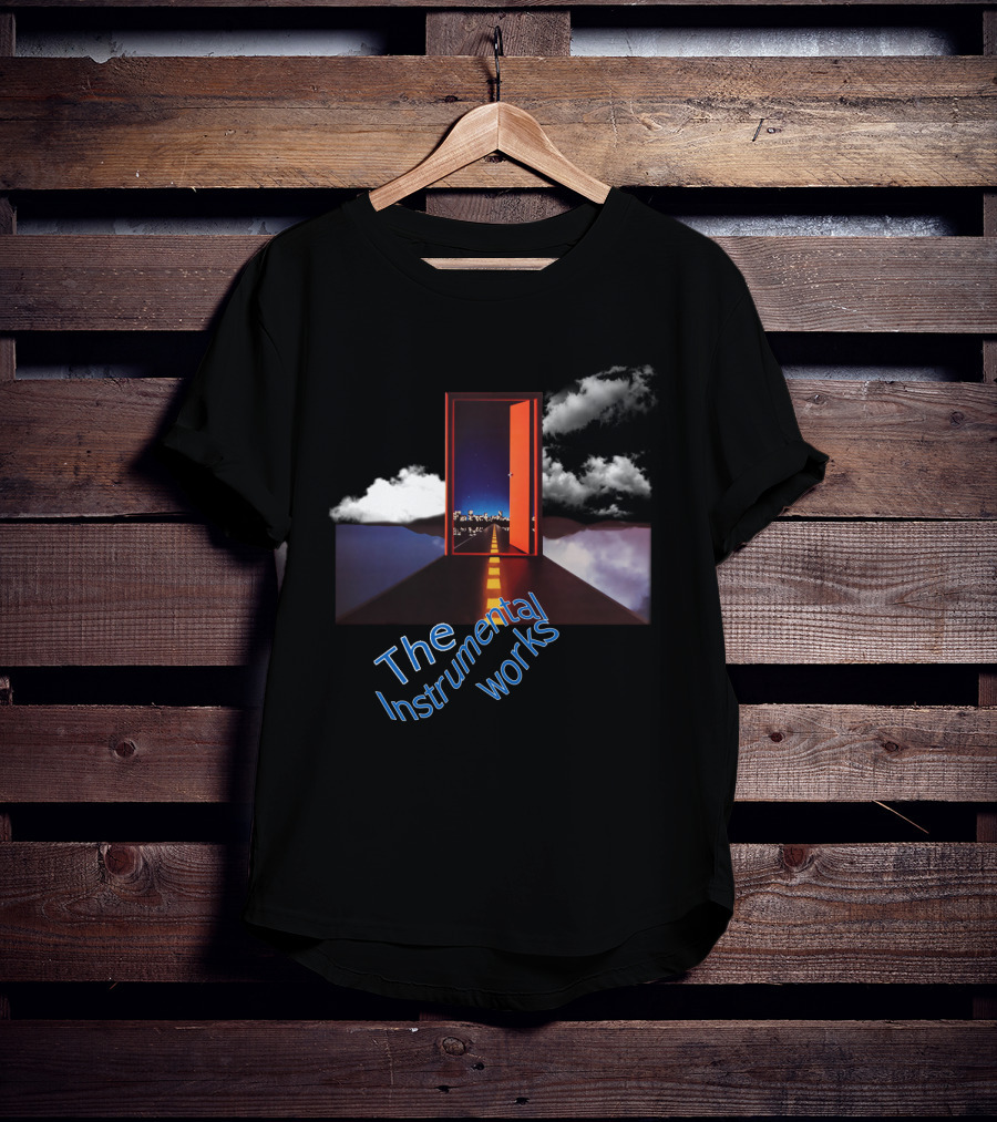 The Instrumental Works Door To Cityscape Under Clouds T-Shirt