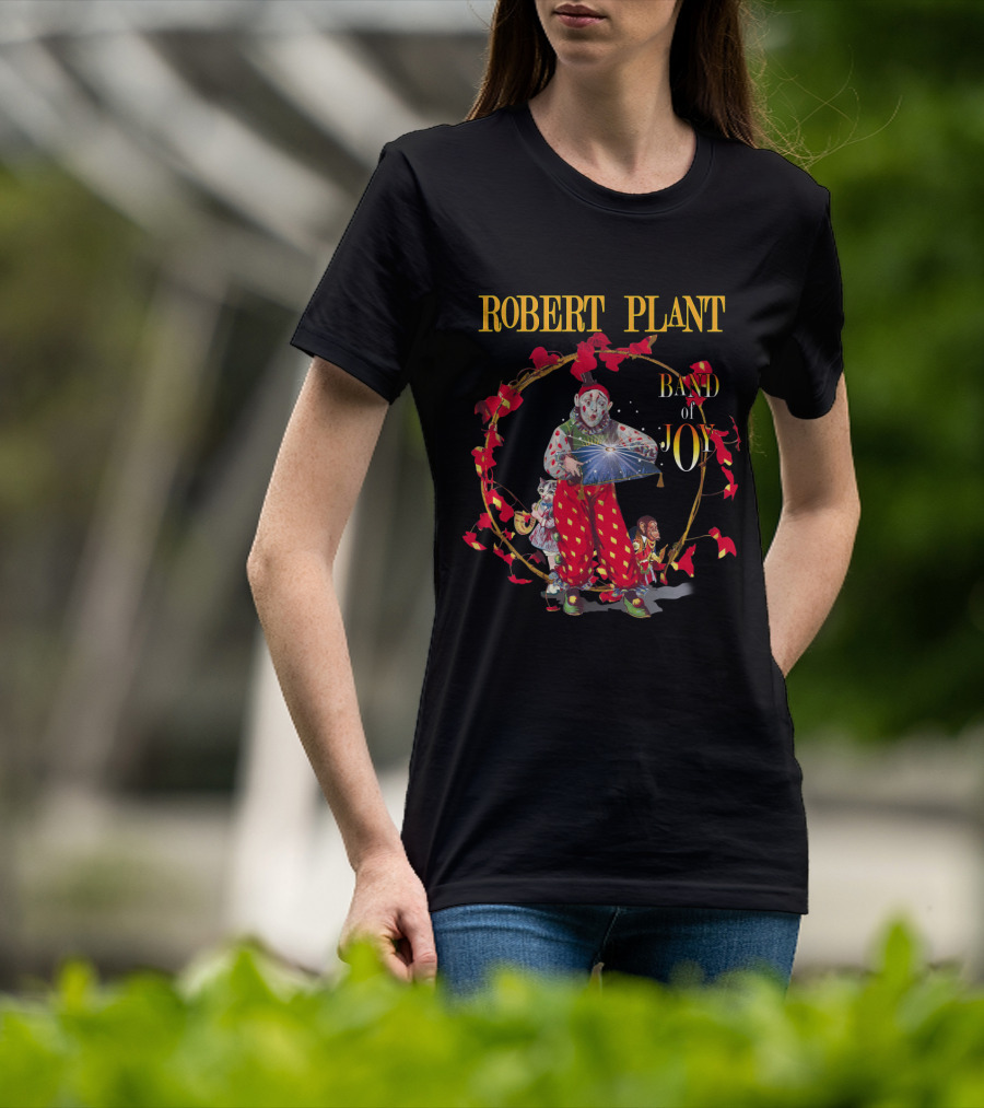 Robert Plant Band Of Joy Clown And Performers With Red Leaves T-Shirt