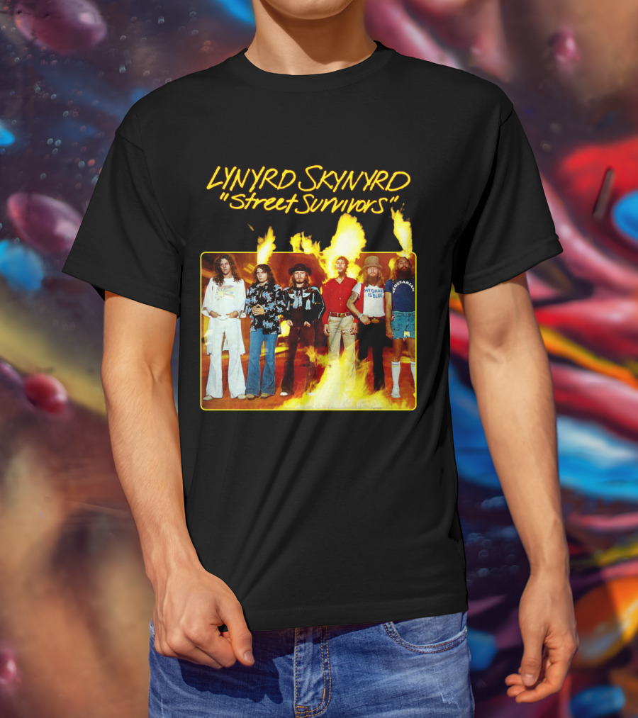 Lynyrd Skynyrd Street Survivors Album Cover Art Fiery T-Shirt