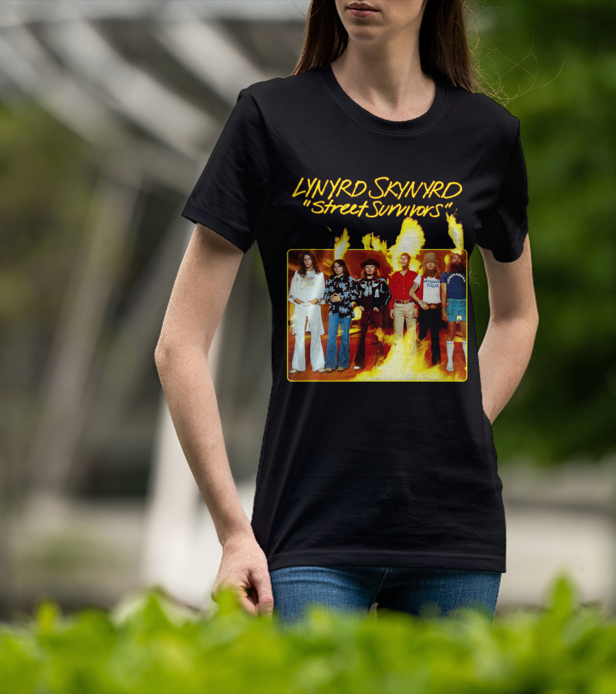 Lynyrd Skynyrd Street Survivors Album Cover Art Fiery T-Shirt