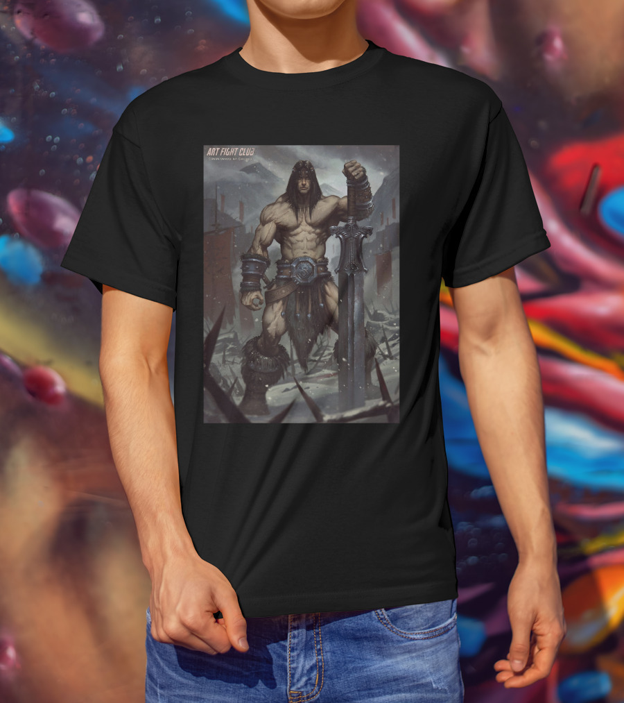 Art Fight Club Conan Chamba Sword Warrior Scene T-Shirt