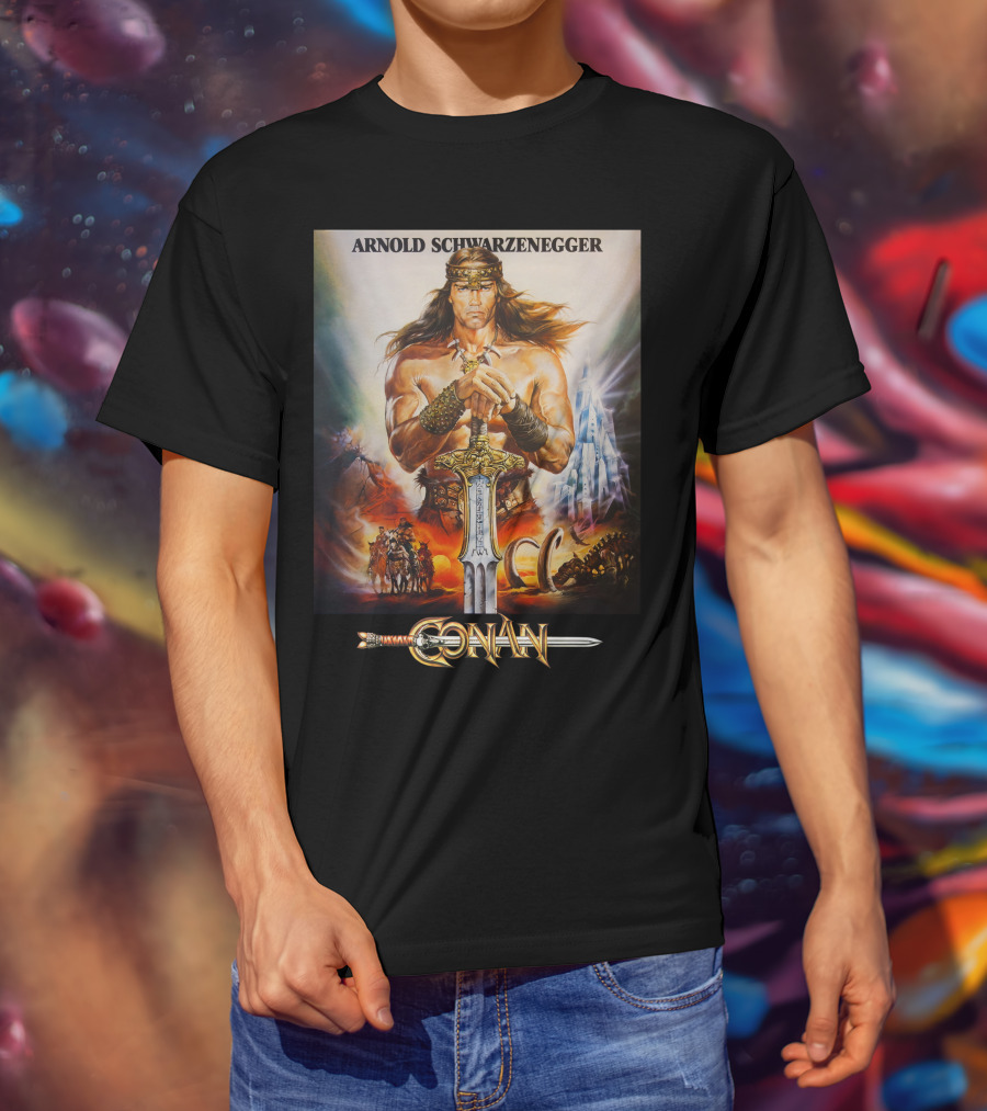 Arnold Schwarzenegger Conan The Barbarian Movie Poster T-Shirt