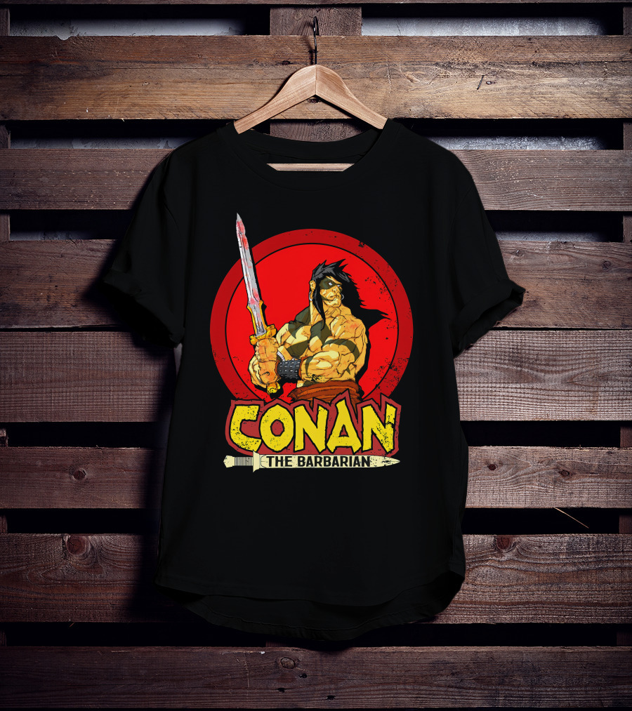 Conan The Barbarian Sword Warrior Red Circle T-Shirt