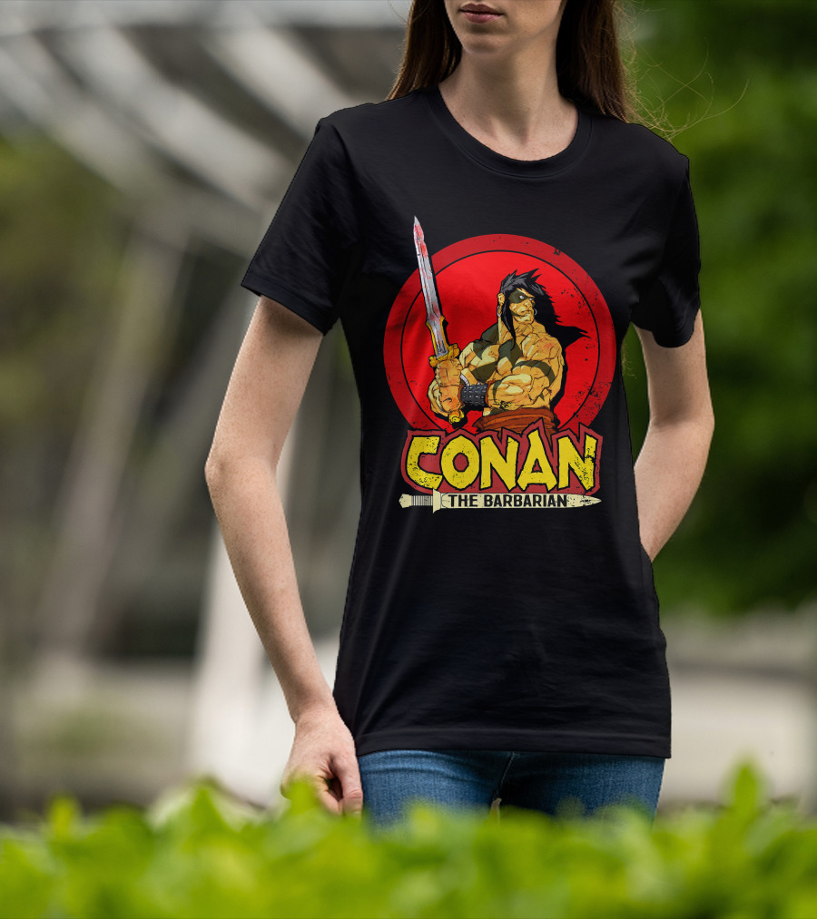 Conan The Barbarian Sword Warrior Red Circle T-Shirt