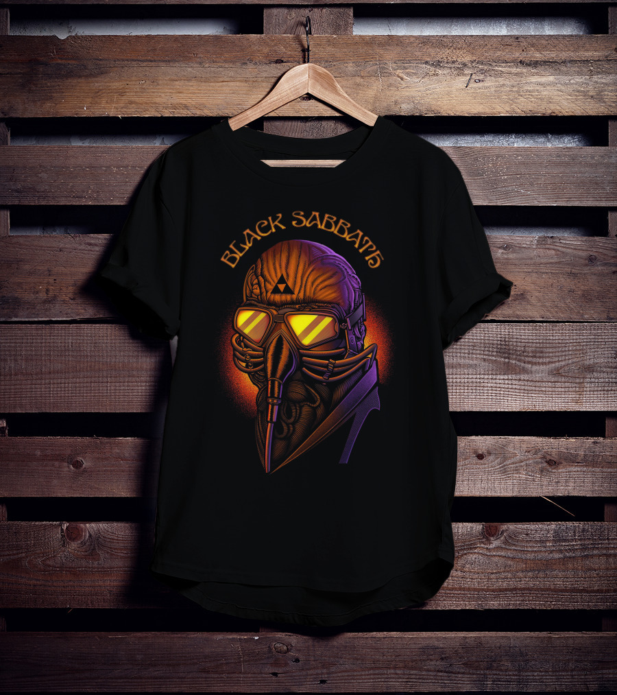 Black Sabbath Plague Doctor Gas Mask Art T-Shirt