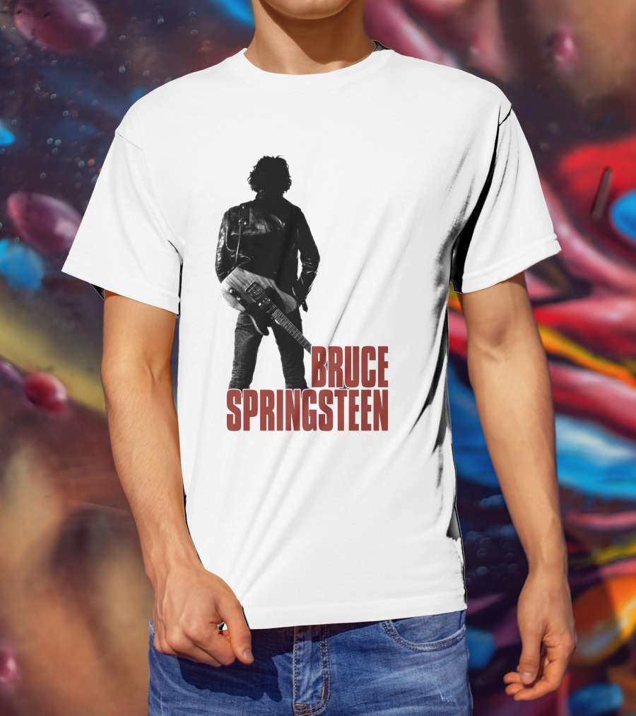 Bruce Springsteen Iconic Silhouette With Guitar T-Shirt