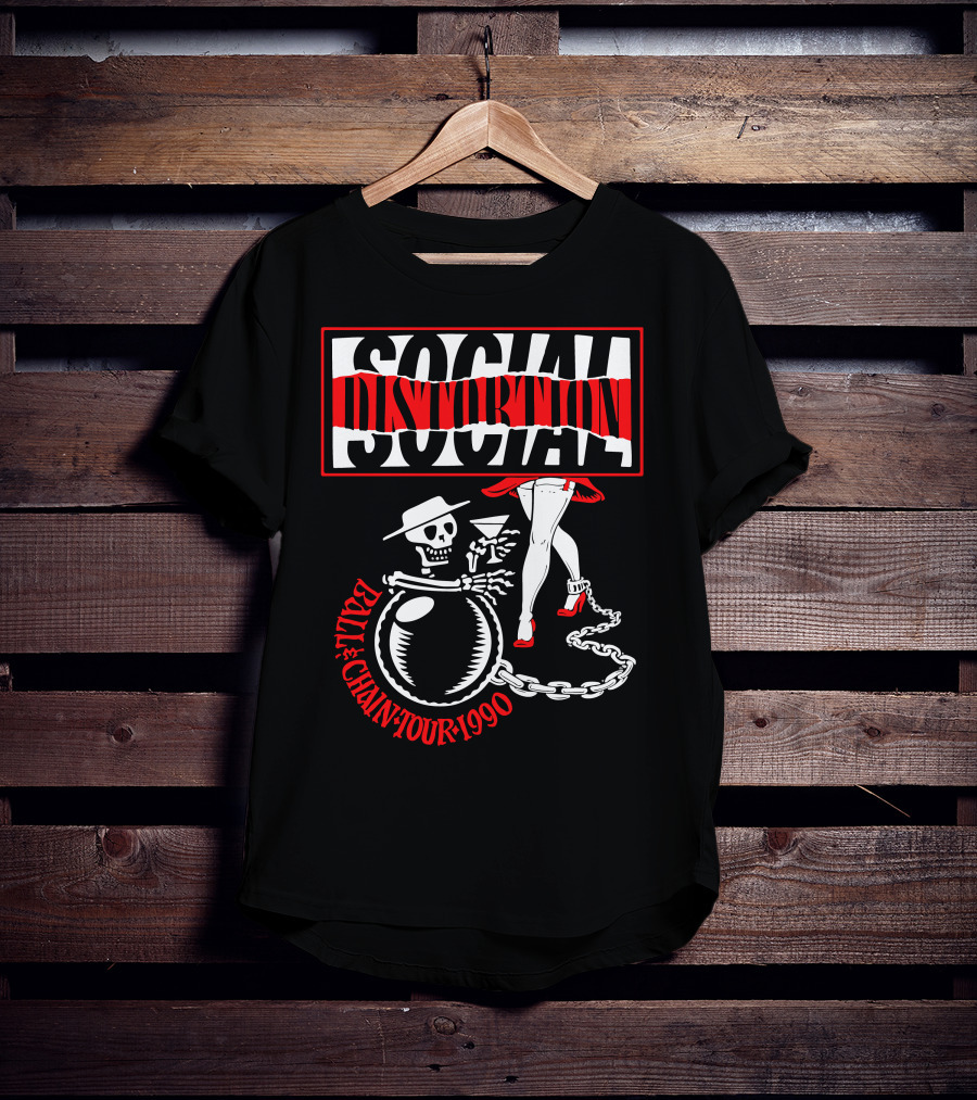 Social Distortion Ball & Chain Tour 1990 T-Shirt