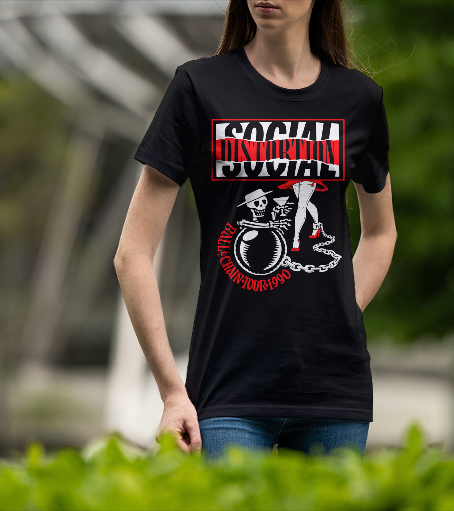 Social Distortion Ball & Chain Tour 1990 T-Shirt