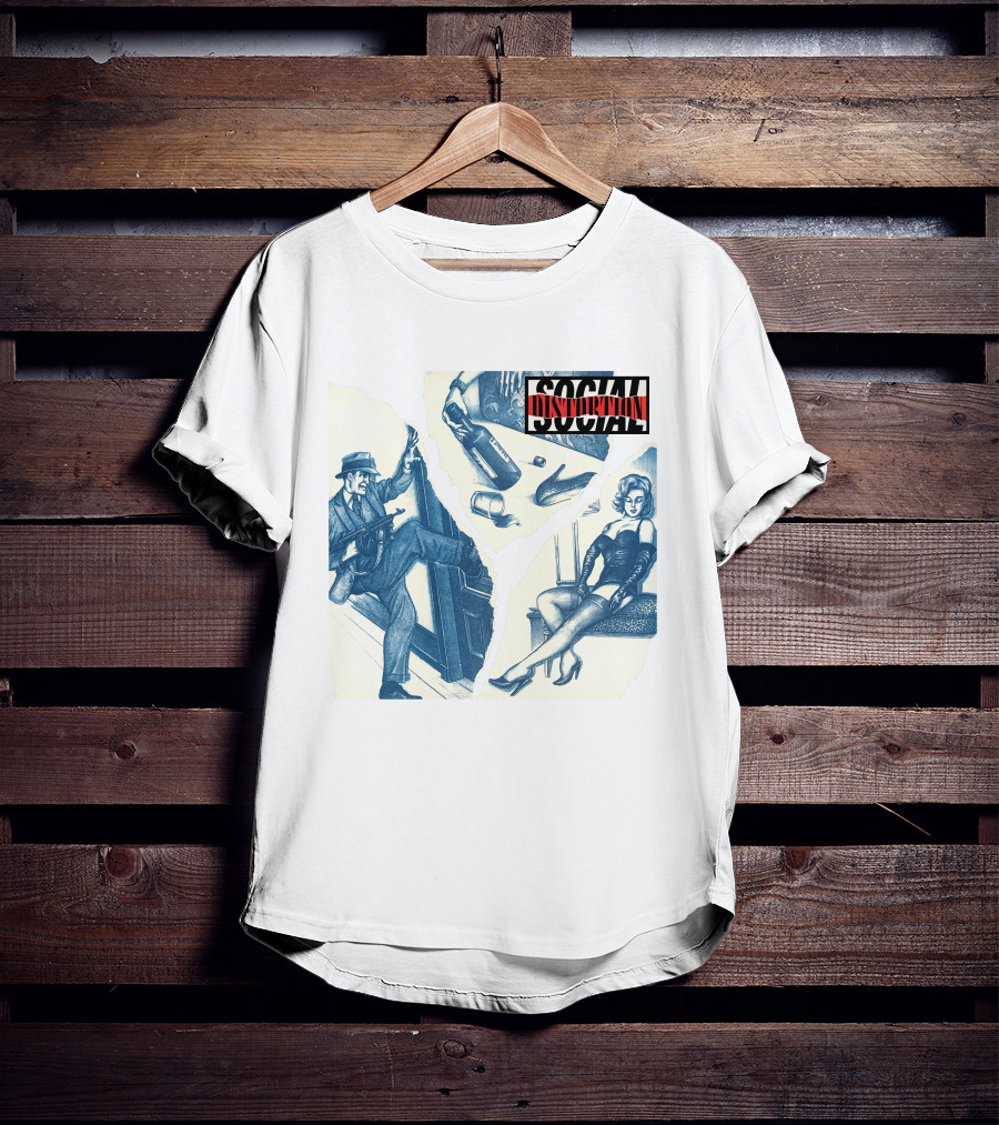 Social Distortion Retro Noir Collage With Gangster And Femme Fatale T-Shirt