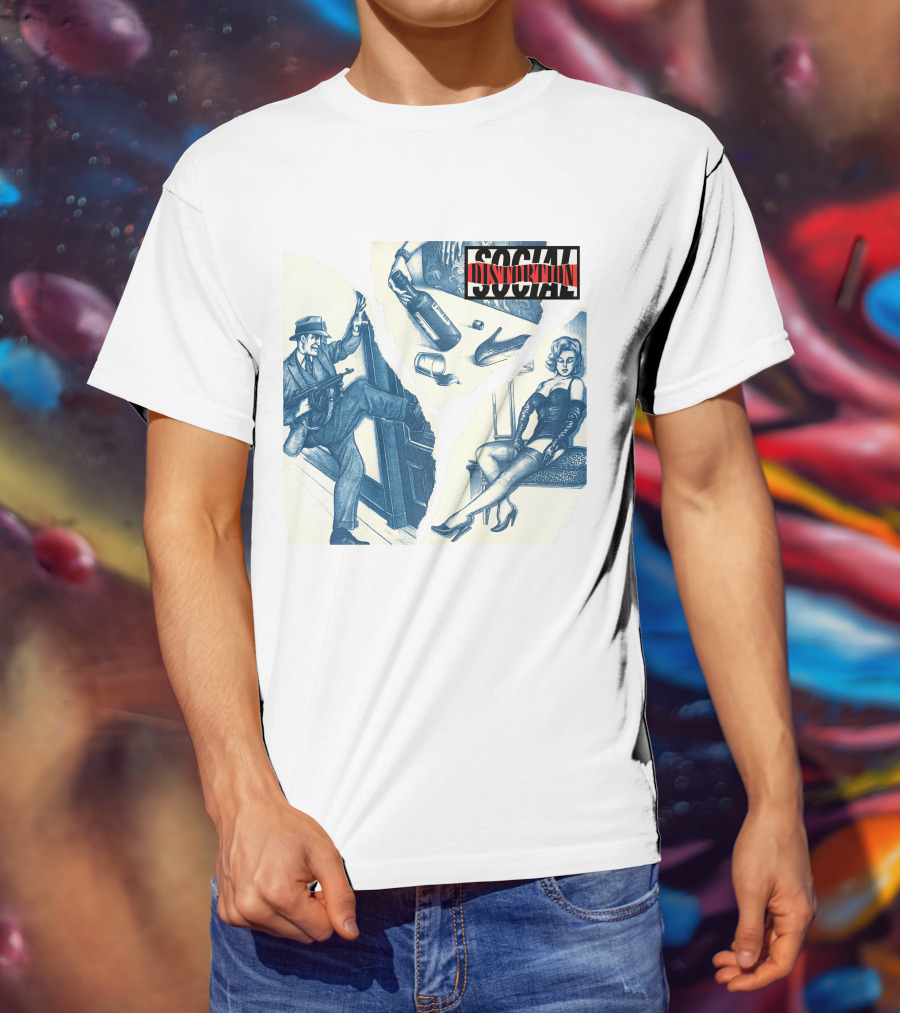 Social Distortion Retro Noir Collage With Gangster And Femme Fatale T-Shirt