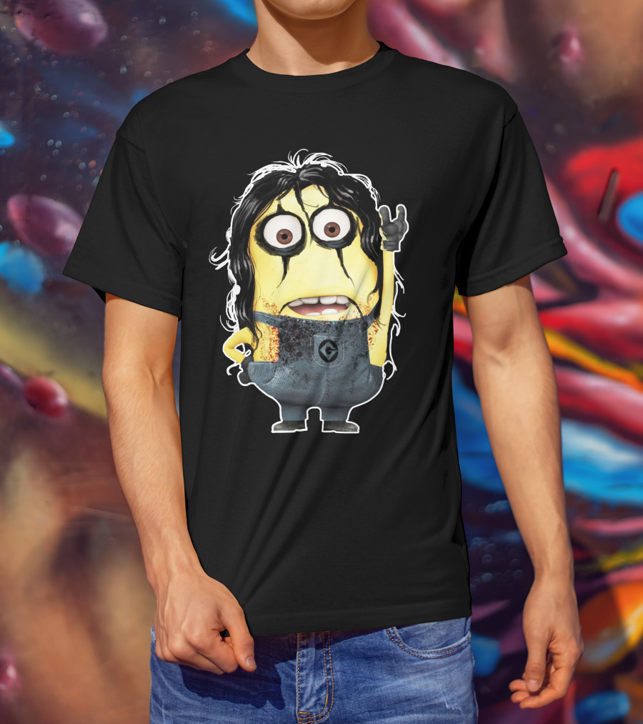 Minion Alice Cooper Parody Rock Gesture T-Shirt