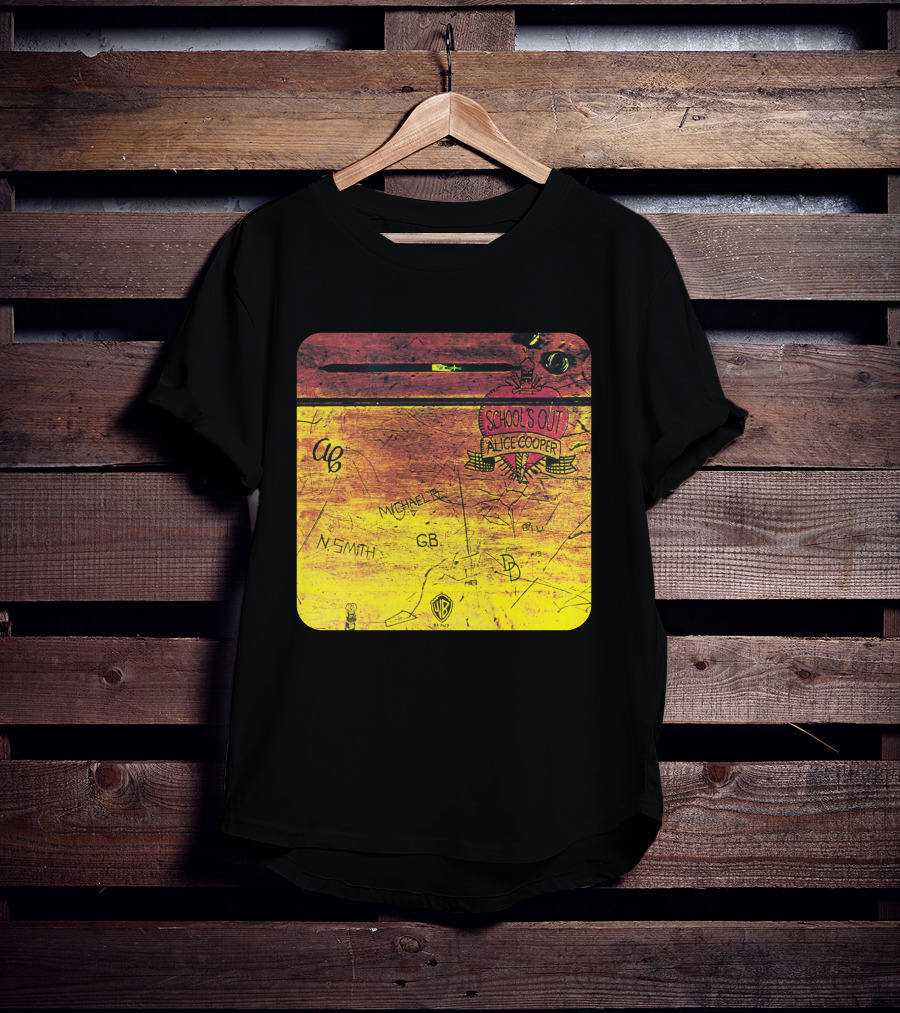School's Out Alice Cooper Wooden Desk T-Shirt
