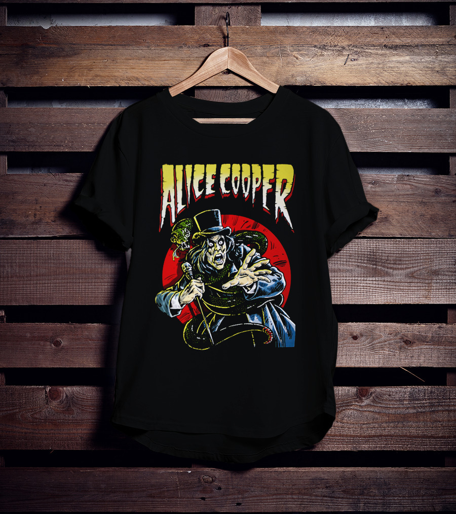 Alice Cooper Horror Snake Red Circle T-Shirt