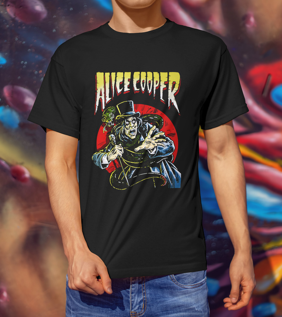 Alice Cooper Horror Snake Red Circle T-Shirt