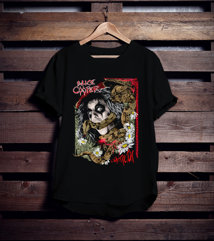 Alice Cooper Constrictor Snake And Daisies T-Shirt