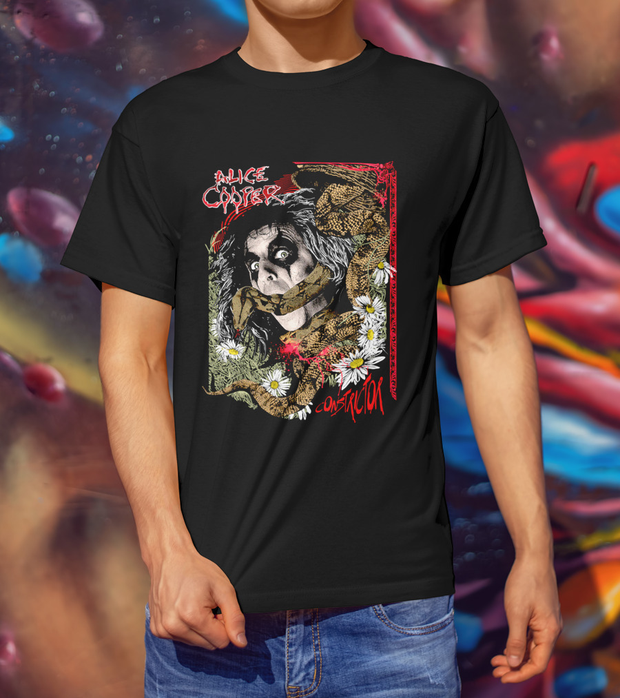 Alice Cooper Constrictor Snake And Daisies T-Shirt