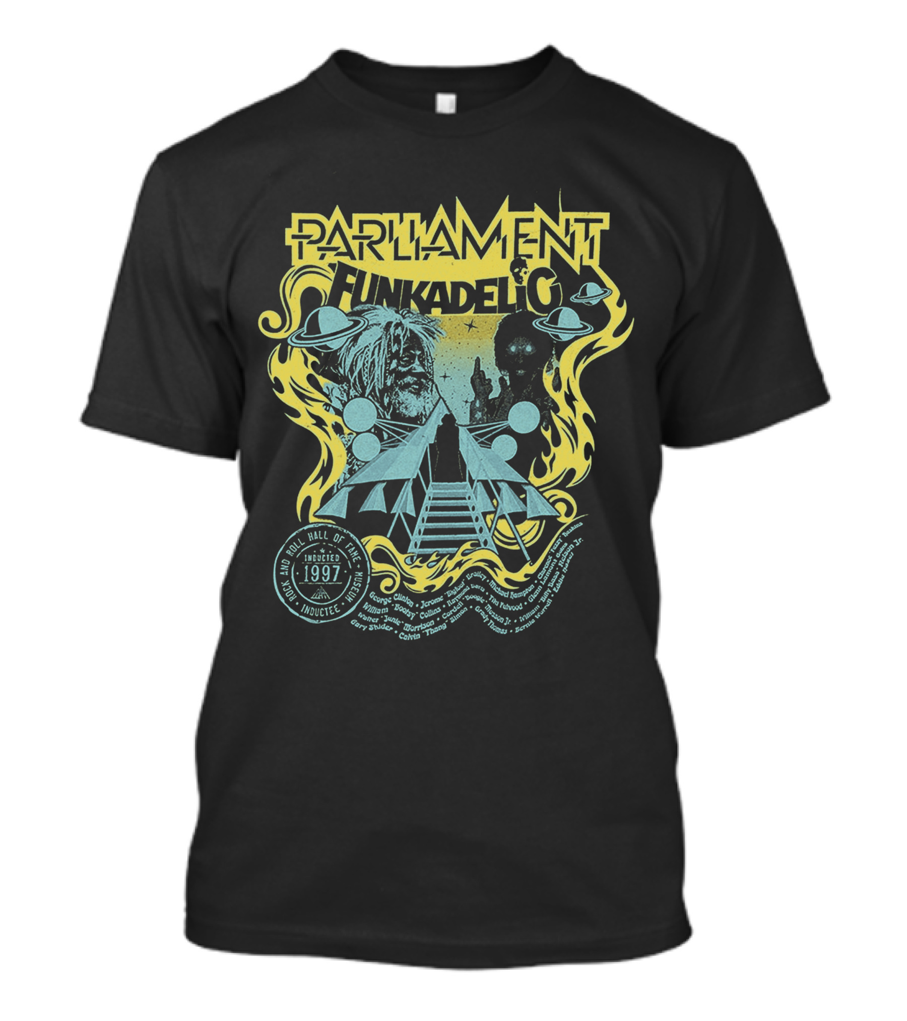 Parliament Funkadelic Rock And Roll Hall Of Fame Inductee 1997 Space Themed T-Shirt
