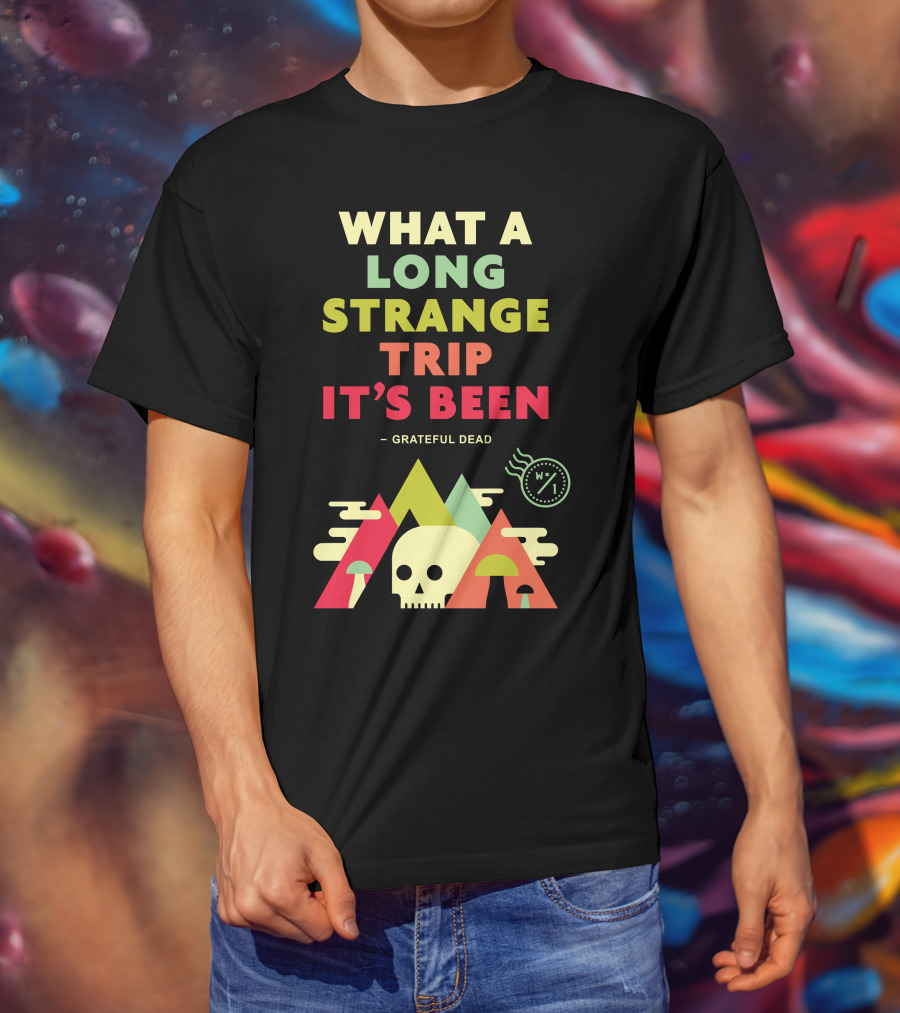 What A Long Strange Trip It's Been Grateful Dead Mountains And Skull T-Shirt