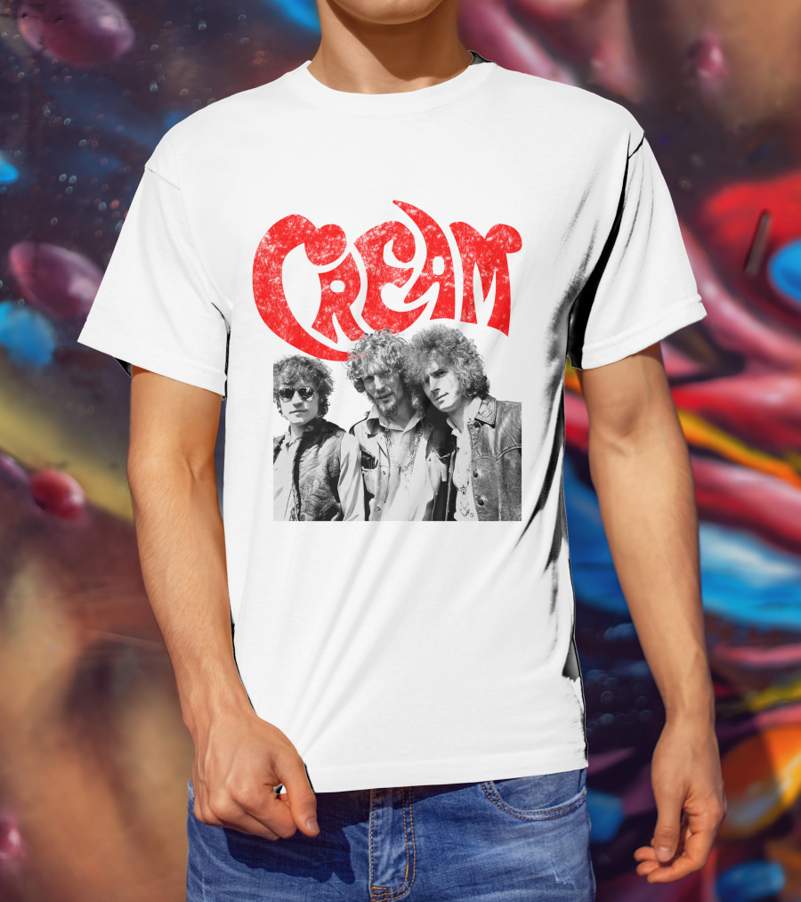 Cream Band Vintage Photo With Red T-Shirt