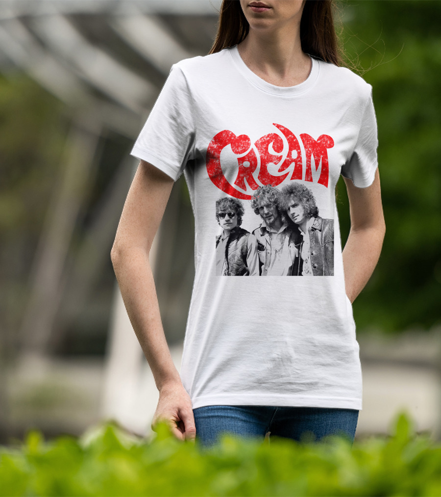 Cream Band Vintage Photo With Red T-Shirt
