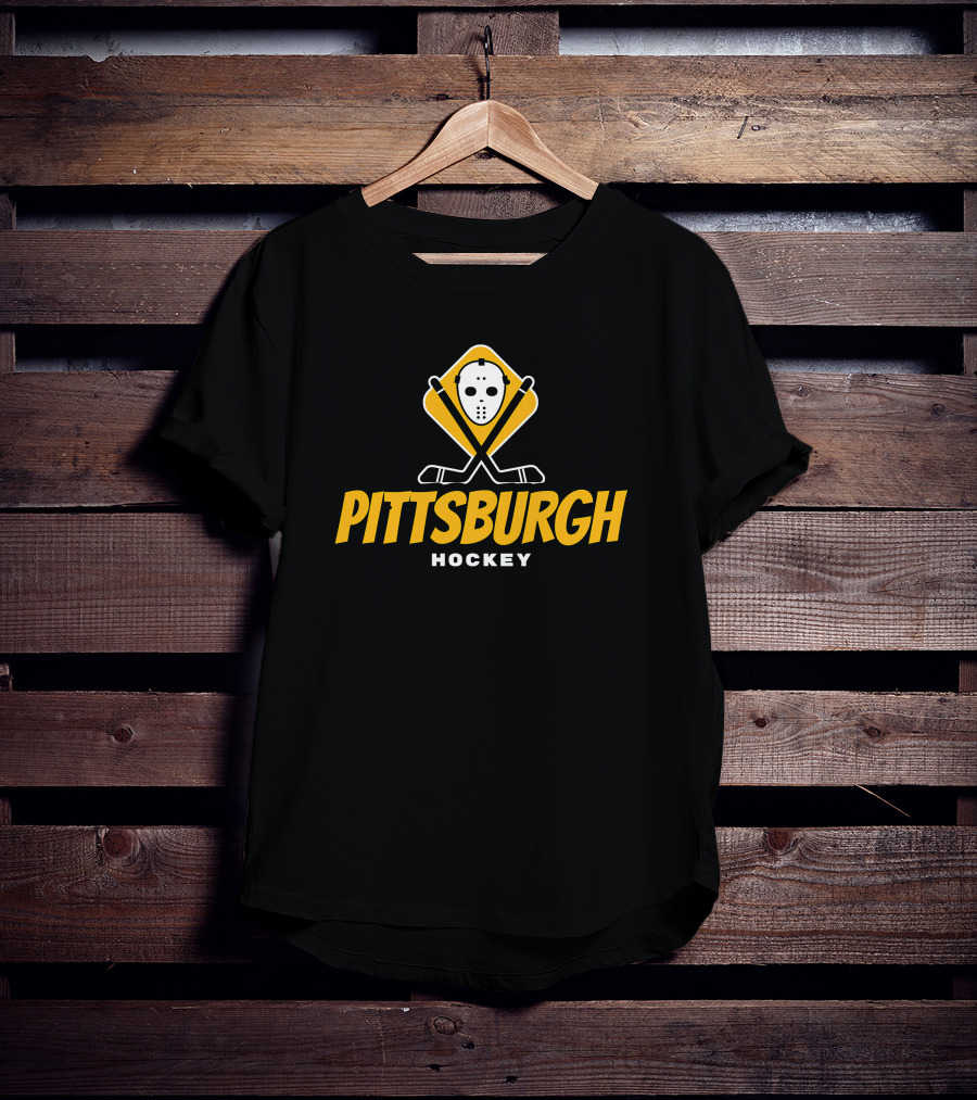Pittsburgh Hockey Mask And Crossed Sticks T-Shirt