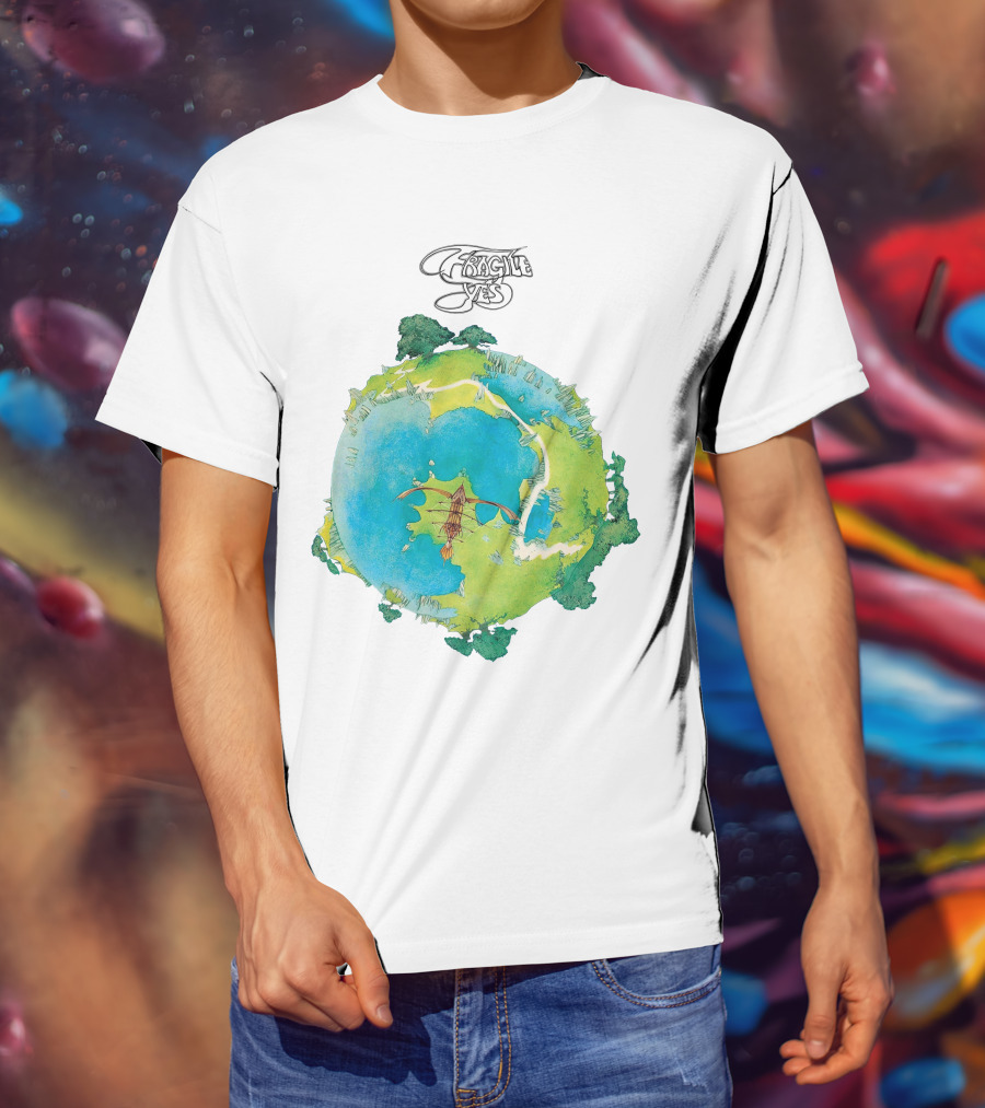 Yes Fragile Artwork Round Earth Concept T-Shirt