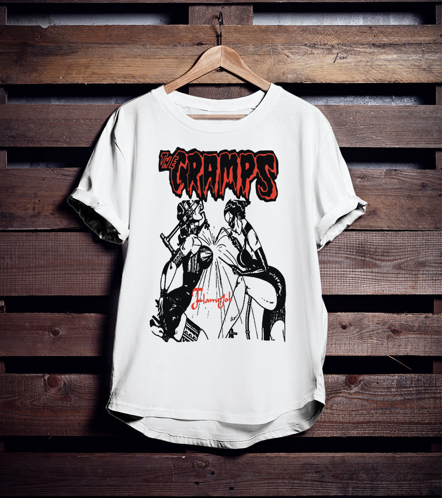 The Cramps Flamejob Artwork Kneeling Figures T-Shirt