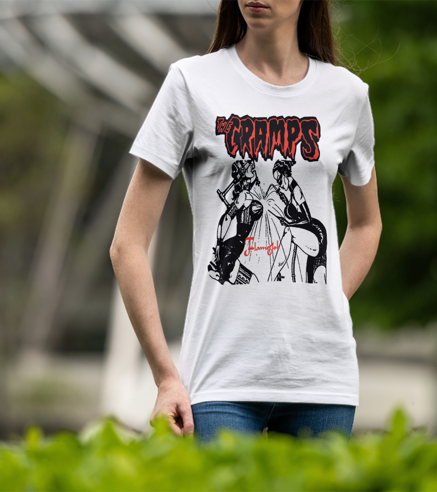 The Cramps Flamejob Artwork Kneeling Figures T-Shirt