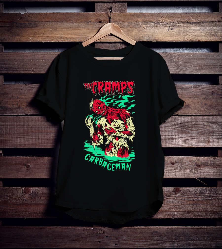 The Cramps Garbageman Zombie Monster Horror Art T-Shirt